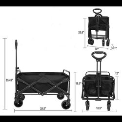 Smaller Folding Wagon Cart, Collapsible  Light Weight Wagon,  200 Lb Capacity