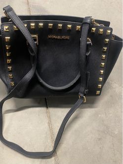 Michael Kors Black Studded Satchel Bag