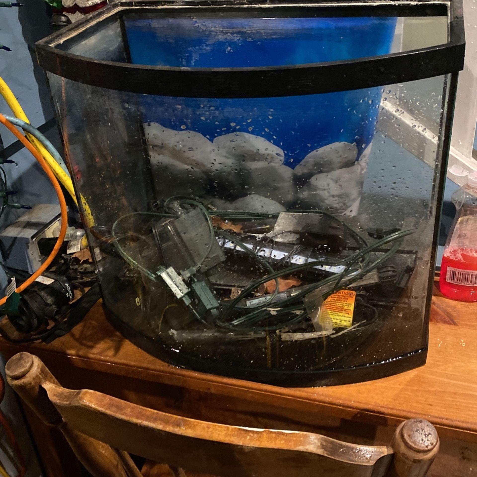28 gallon bowfront fish tank complete