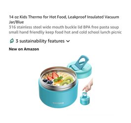 Brand new 14 oz Kids Thermo for Hot Food, Leakproof Insulated Vacuum Jar/Blue