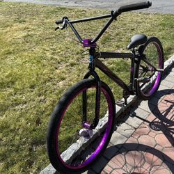 big flyer stealth mode and purple ano se bike 