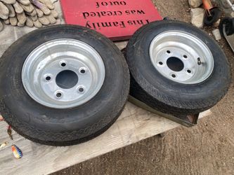 New, Trailer Tires on Steel Rims – Set of 2 (8-4.80)