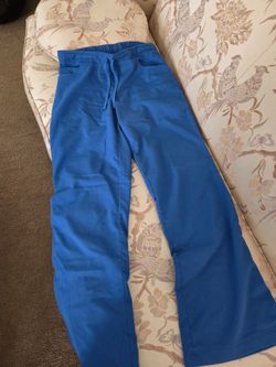Blue Scrub Pants with Drawstring Waist