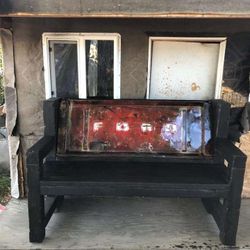 1955 ford tailgate bench with light and cup holders