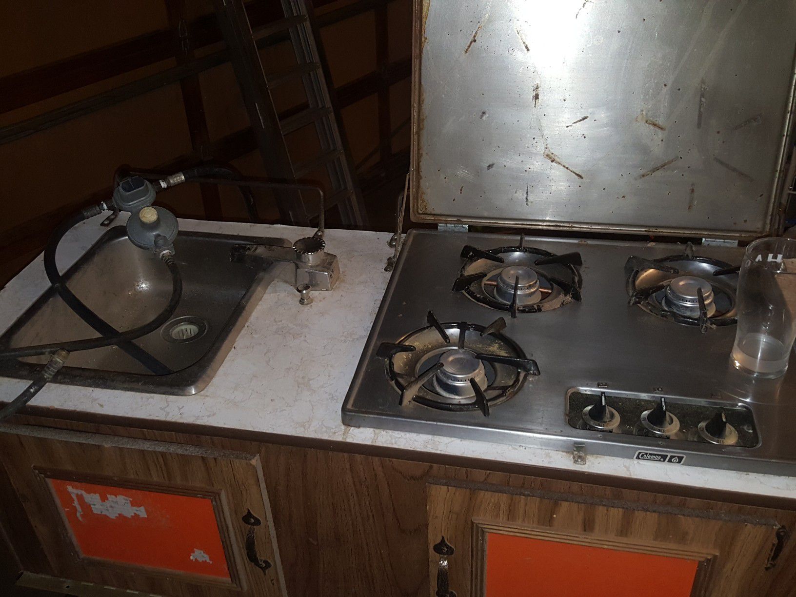 Coleman camper sink and stove