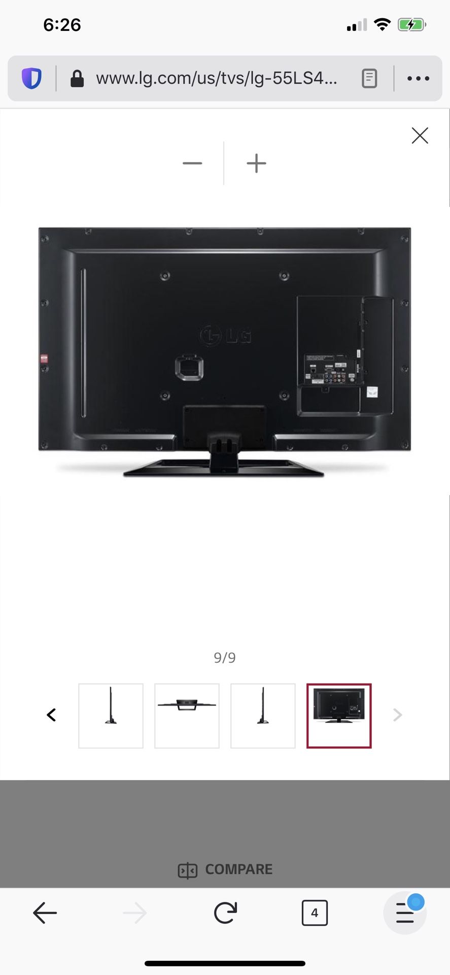 Lg 55 inch tv ls4600 model