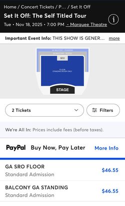 SET IT OFF - CONCERT TONIGHT 11/18