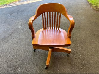Solid Oak Office Swivel Chair