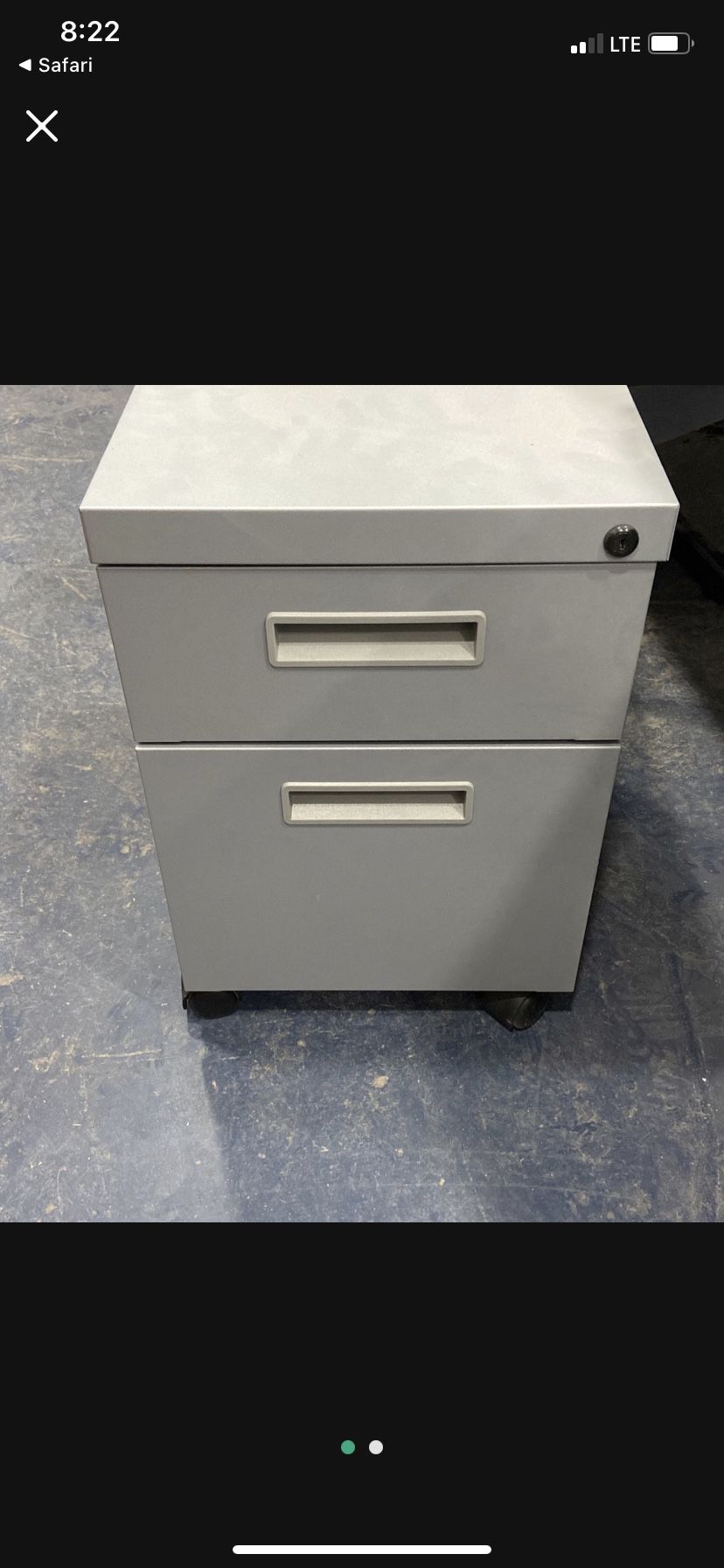 Heavy Duty Mobile 1 Drawer With 1 Lower File Drawer Cabinet 