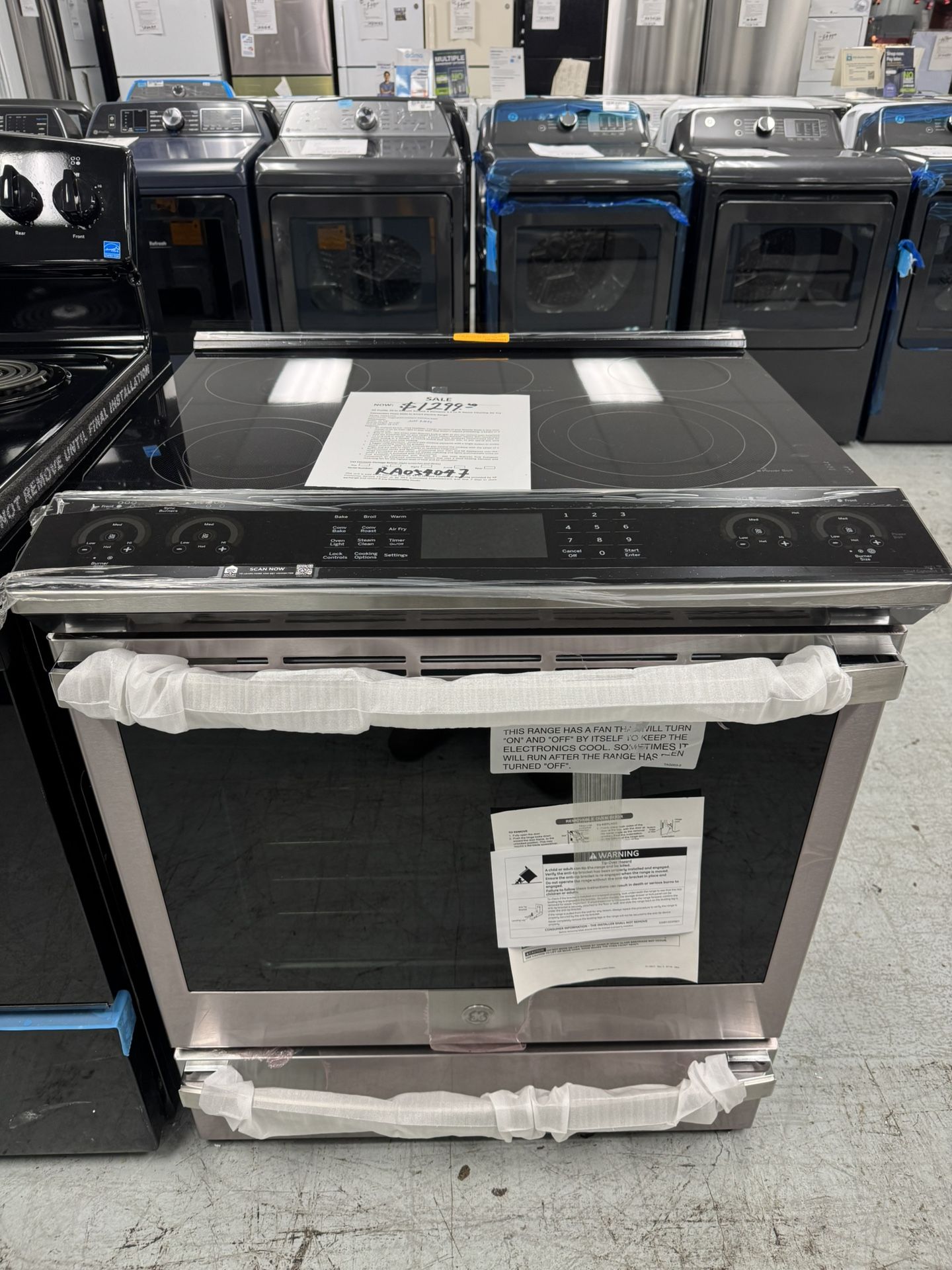 GE Profile Slide In Electric Range With Air Fly