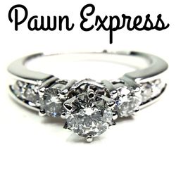 14K White Gold Diamond Engagement Ring 