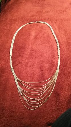 Silver Braided Strand Necklace