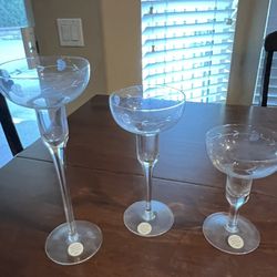 Princess House Heritage 3 Piece Candle Stick Holders