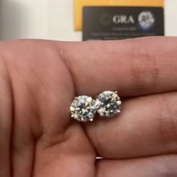 1 CTW Moissanite Stud Earrings 925 Sterling Silver Round Cut GRA Certified