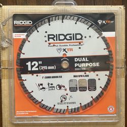 Ridgid 12 in Dual Purpose Circular Saw Blade Carbide Wood Metal Cutting Multi Material 25-CCNTS12