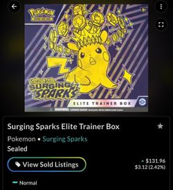 Surging Sparks Elite Trainer Box Sealed with hard case