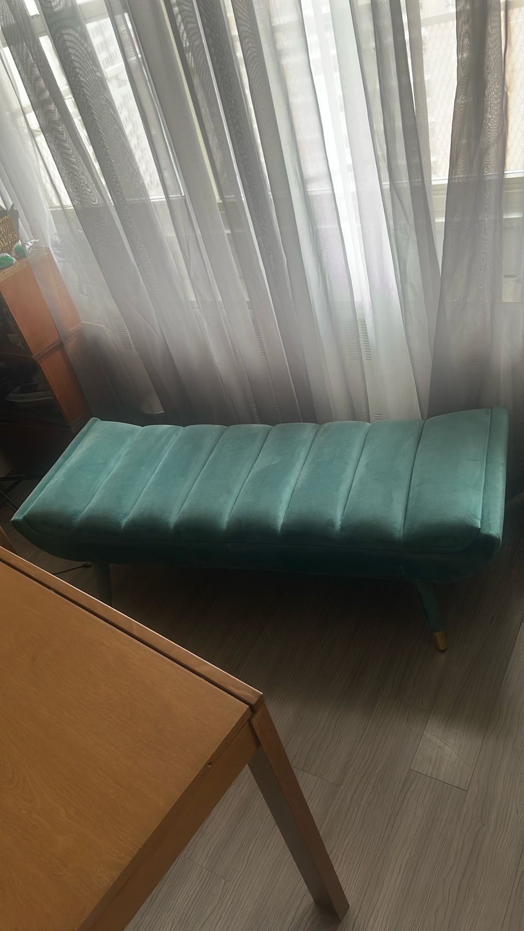 Beautiful Velvet Bench, 53.5” Long X 20” Wide