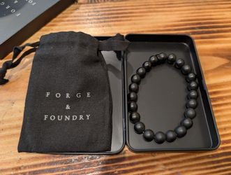 Forge & Foundry Men’s Matte Black Solid Onyx Beaded Bracelet