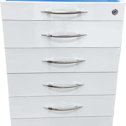Dental Assistant's Mobile Cart 5 Drawers Mobile File Cabinet with 2 Storage Trays Dental Clinic Stainless Steel Storage Cabinet Assistant's Alabama De