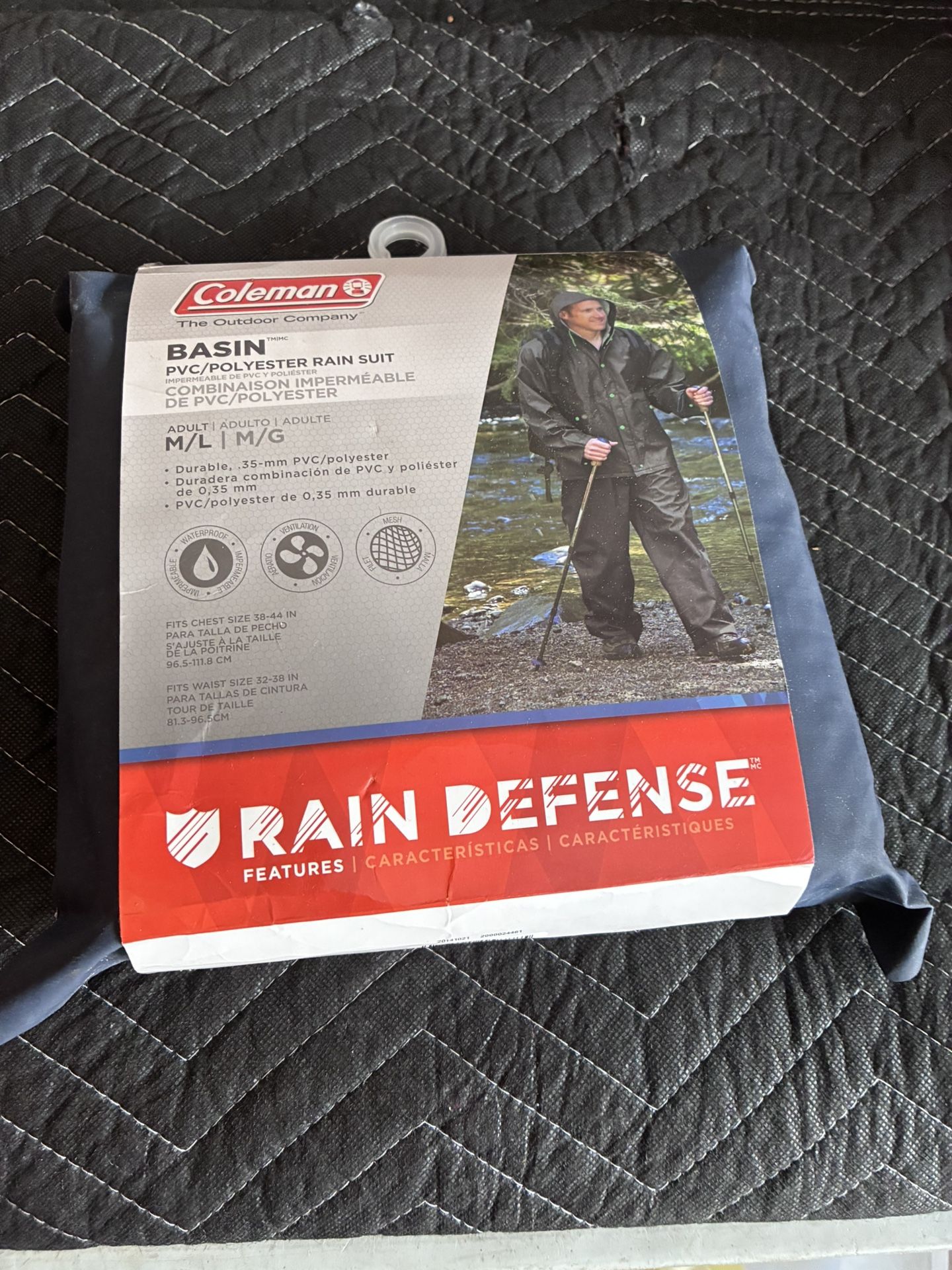 Coleman BASIN PVC/POLYESTER RAIN SUIT Adult M/L Work Golf