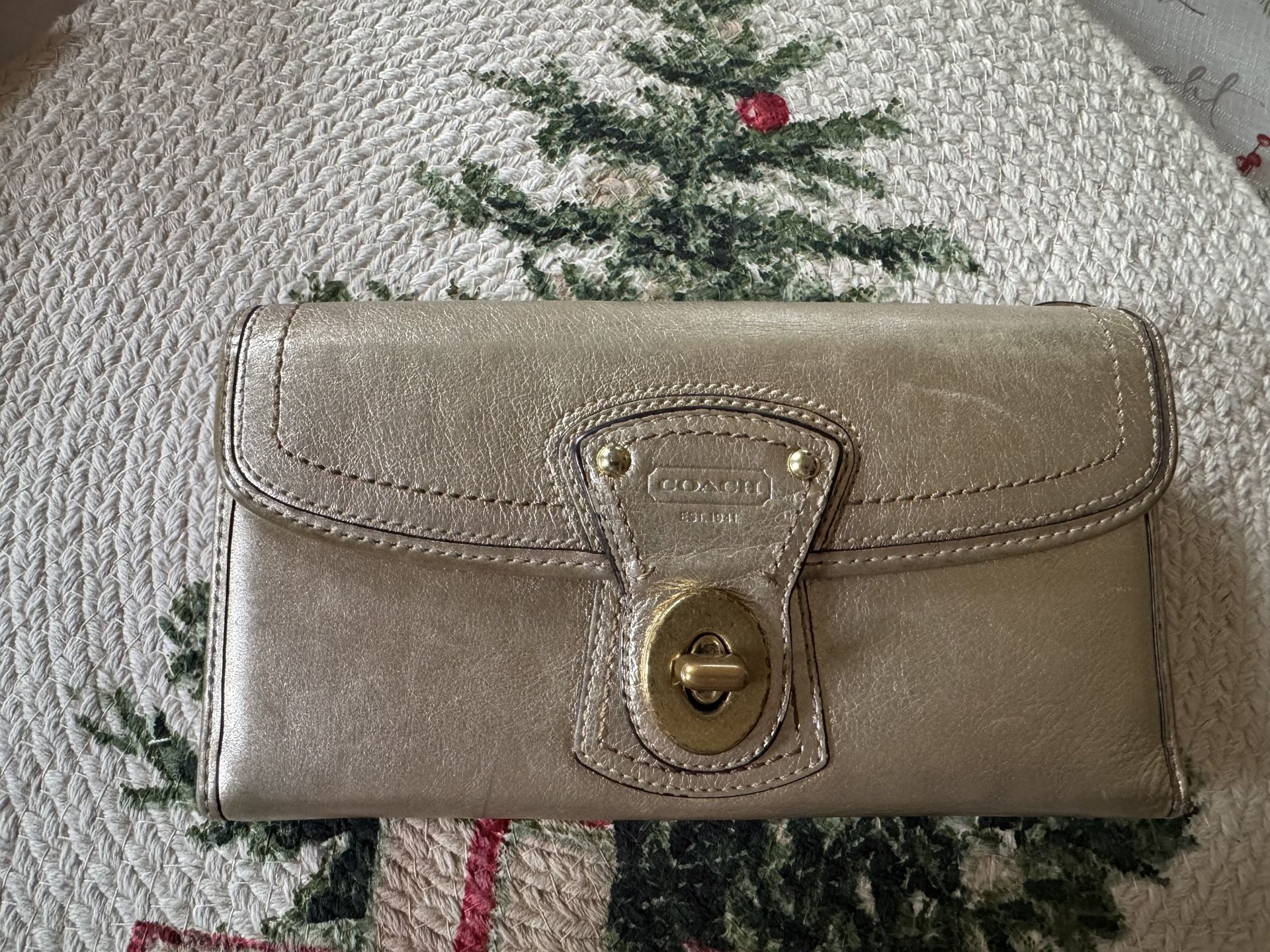 Gold Colored Coach Ladies Wallet