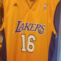 Los Angeles Lakers Jersey Adidas Pau Gasol Adult NBA Jersey Basketball 