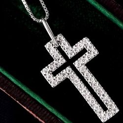 Hollow Women Cross Necklace 