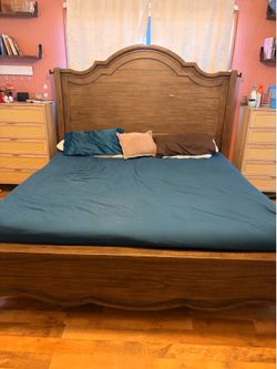 and mattresses included 3 piece King bed set: dresser, bedframe, and mattresses included