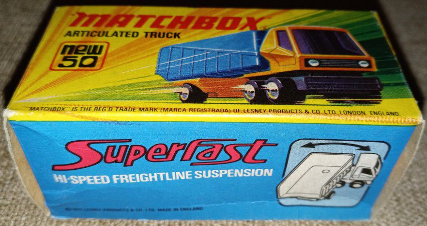 1973 Matchbox Superfast NEW #50 Articulated Truck