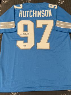 Aidan Hutchinson Signed Custom Detroit Lions Jersey Beckett Witnessed #4W811415