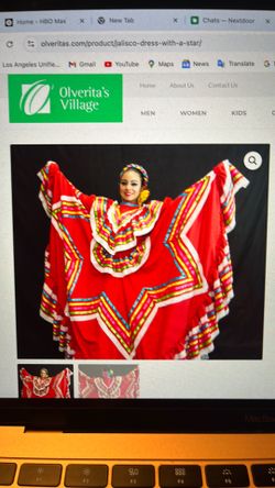Red Jalisco Dress with a star