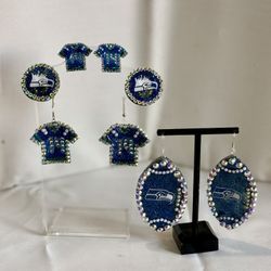 Seattle Seahawks Custom Earrings 