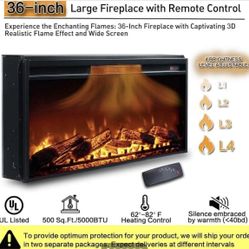 30-inch Electric Fireplace with Remote Control