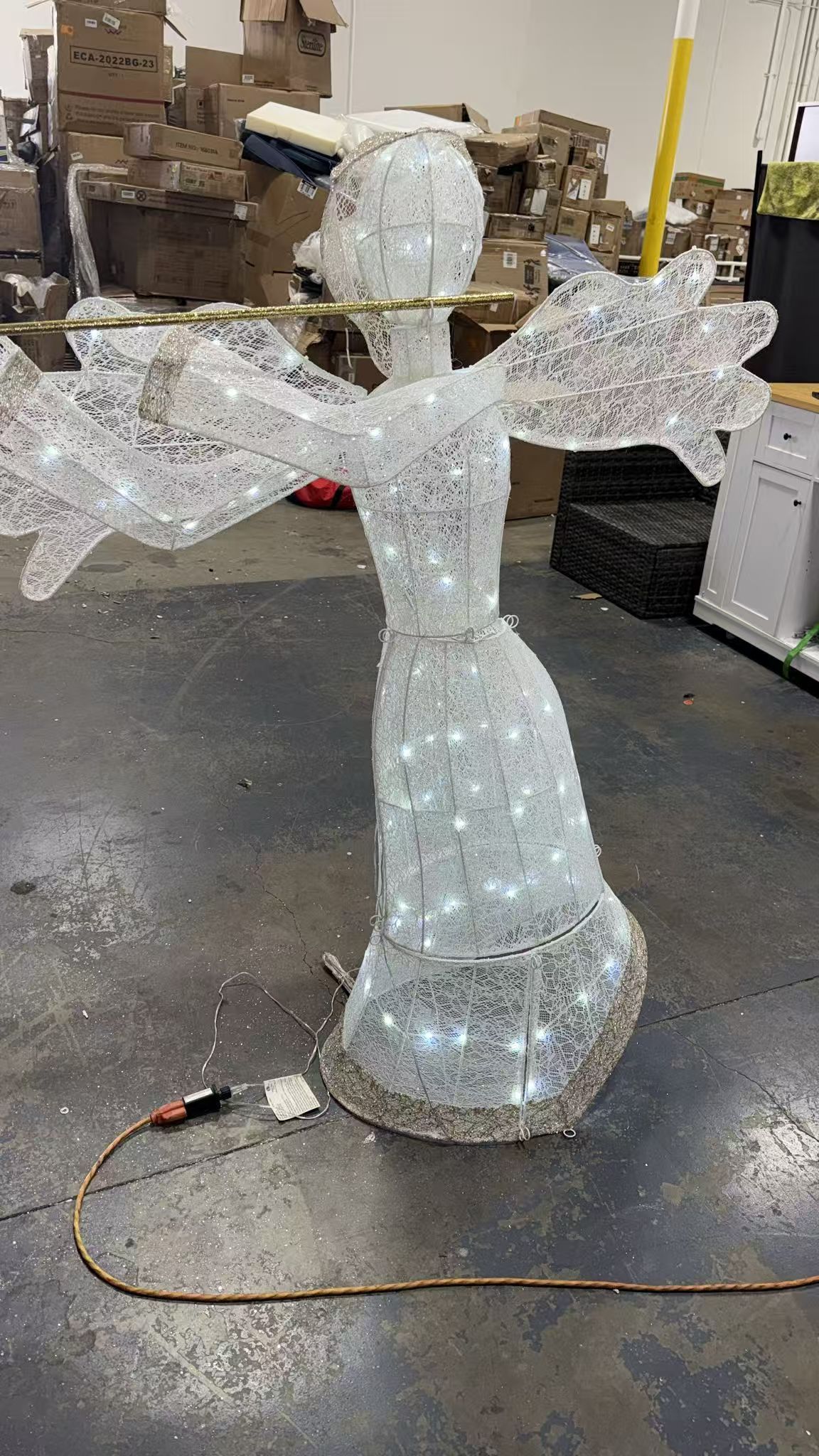 New Christmas Outdoor Lighted Angel, Pre-Lit Yard Christmas Decoration, Artificial Christmas Decor