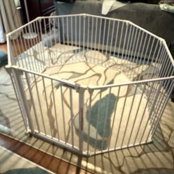 COMOMY 198" Baby Gate Extra Wide, Dog Gate Pet Gate for House Stairs Doorways Fireplace, Adjustable 3 in 1 Play Yard Child Safety Gate, Auto Close, Ha