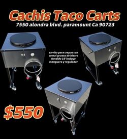 Carrito Para Crepas | Incluye Manguera Con Regulador | Patas Desmontable