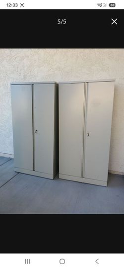 36x 18 x 6ft solid metal storage cabinet With key