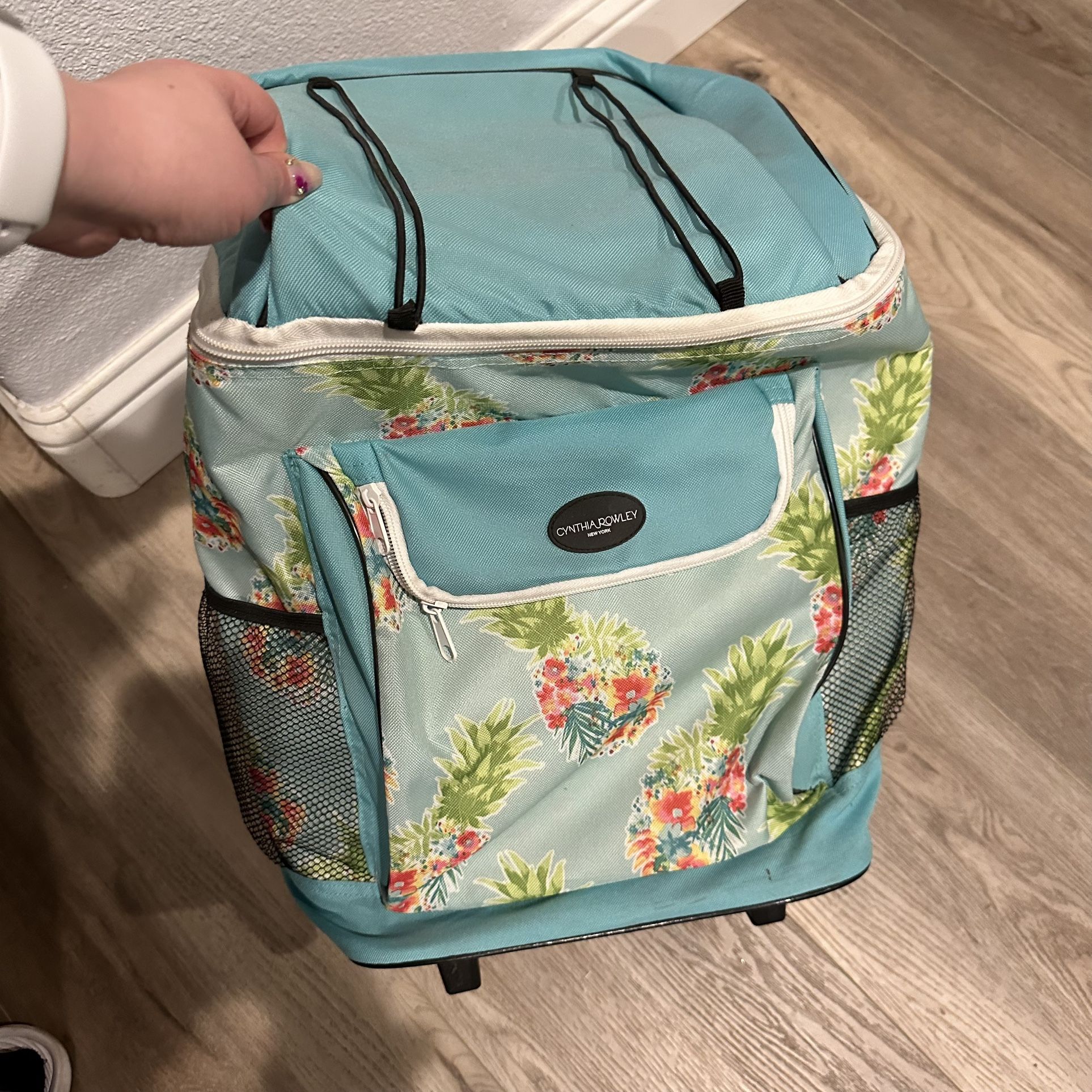 Rolling Backpack Pineapple Print Cooler
