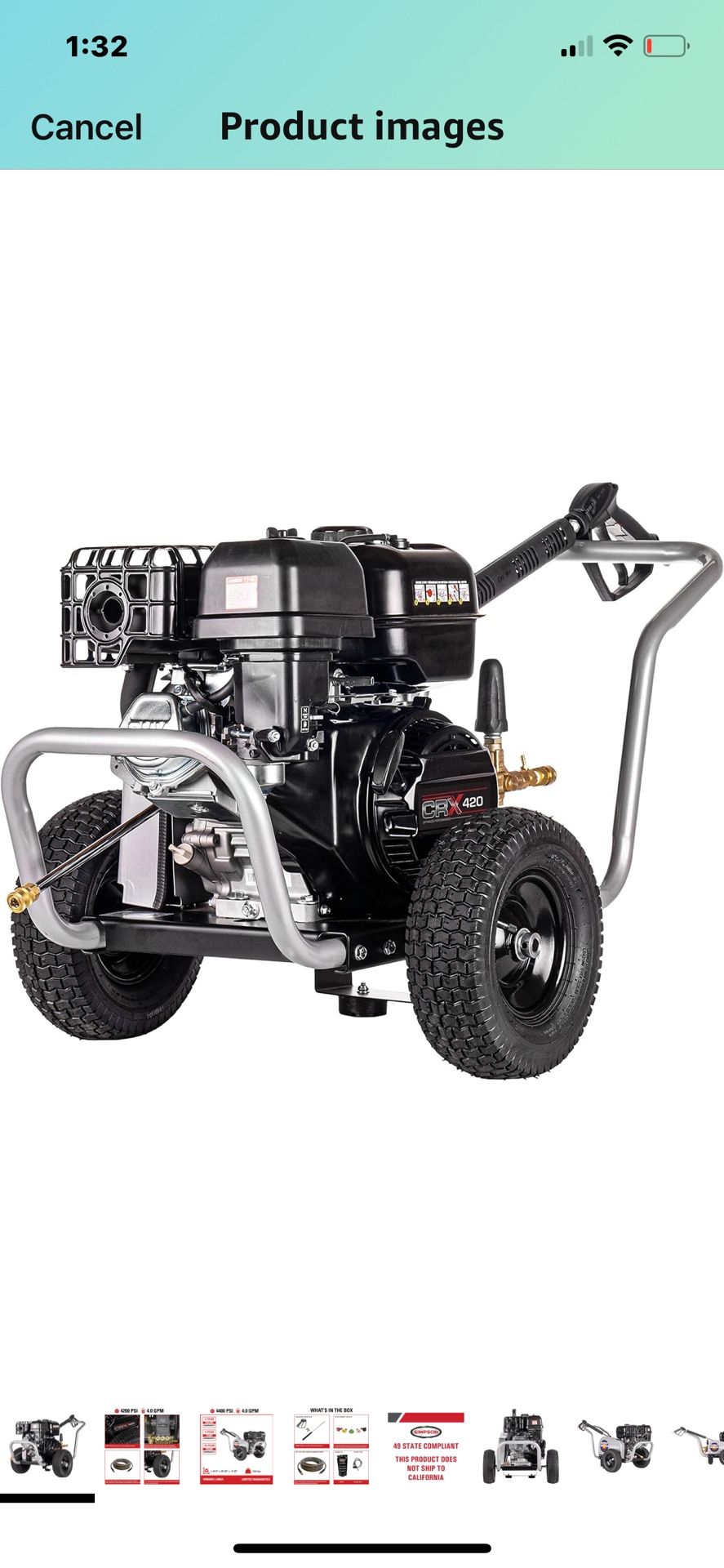 Simpson Cleaning 4400 PSI Gas Pressure Washer, 4.0 GPM Power Washer for Commercial Use, CRX Engine, 50-Foot Steel-Braided Hose, Water Blaster, 49-Stat
