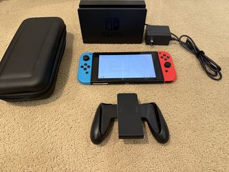 Nintendo Switch Console Bundle (Neon Blue/Red) + Dock & Case