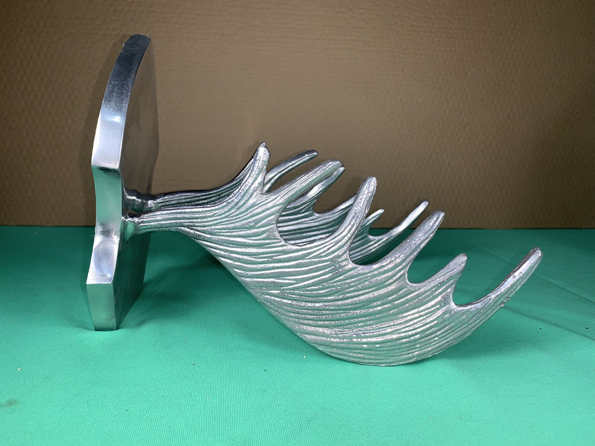 Cast Aluminum Moose Horn Wall Mount Rack Gear Holder Hats, Coat, Lodge, Man-Cave