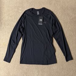 small under armour black long sleeve “rush” crewneck t shirt