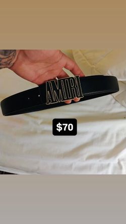 Amiri black gold belt 