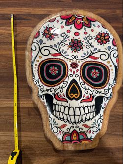 Sugar skull serving tray- Wood-  Dia de los Muertos- Day of the Dead