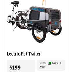 Lectric Brand Wag-Along Pet Trailer and Tow Package