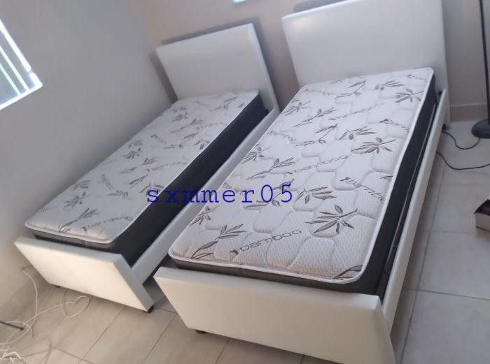 2 Twin Bed Frame New In The Box With Mattress Available In 2 Different Colors Same Day Delivery