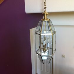 BEAUTIFUL 6-Light 32” Brass Chandelier With 52” Chain