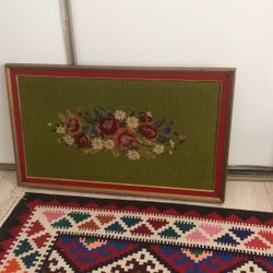 Antique Framed Needle Point Art