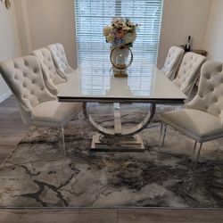 90 Inch Dinning Table With 6 Chairs