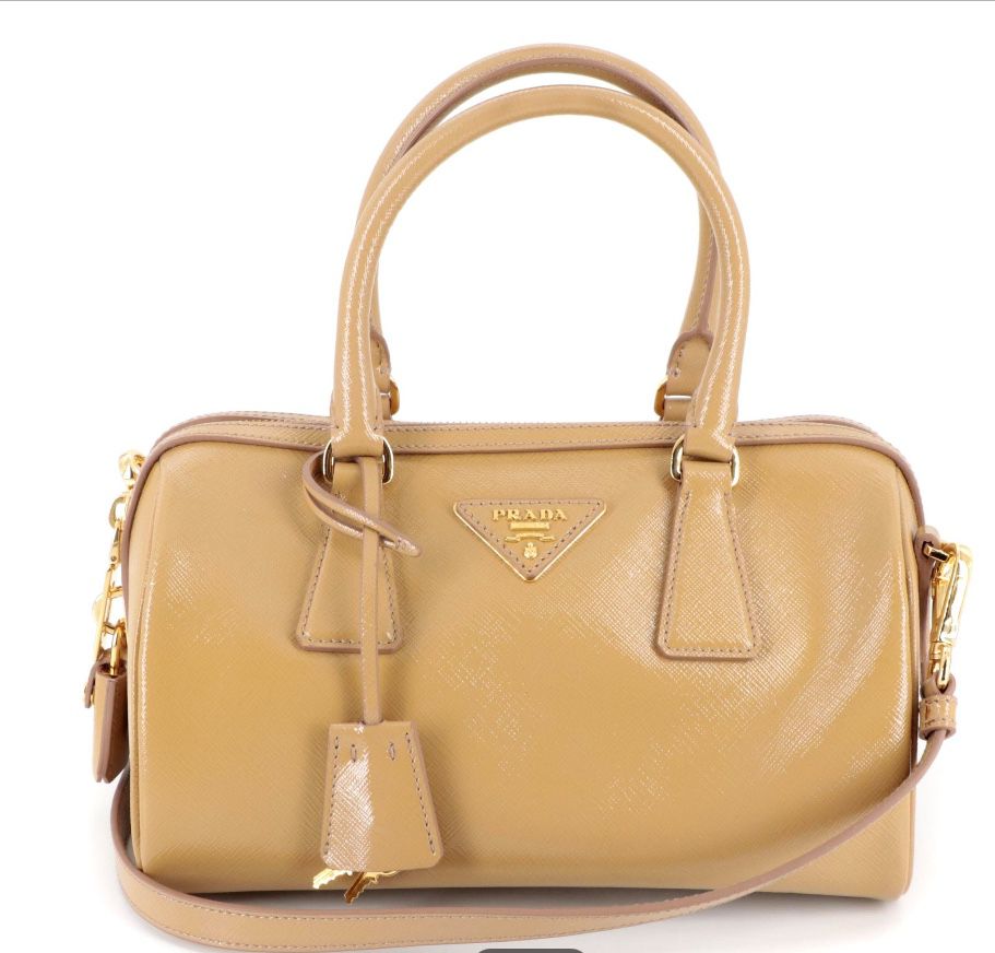100% Authentic Prada Saffiano Vernice Bowler Bag!!